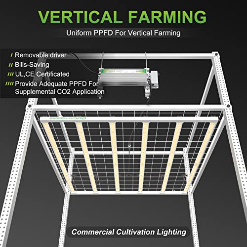 MARS HYDRO FC-E6500 LED Grow Light 5x5ft 730Watt with 3546pcs Diodes Full Spectrum Grow Light Bar Commercial Plant Growing Lamp for Vertical Farming, Achieve 2.8umol/J Detachable Precise Lighting